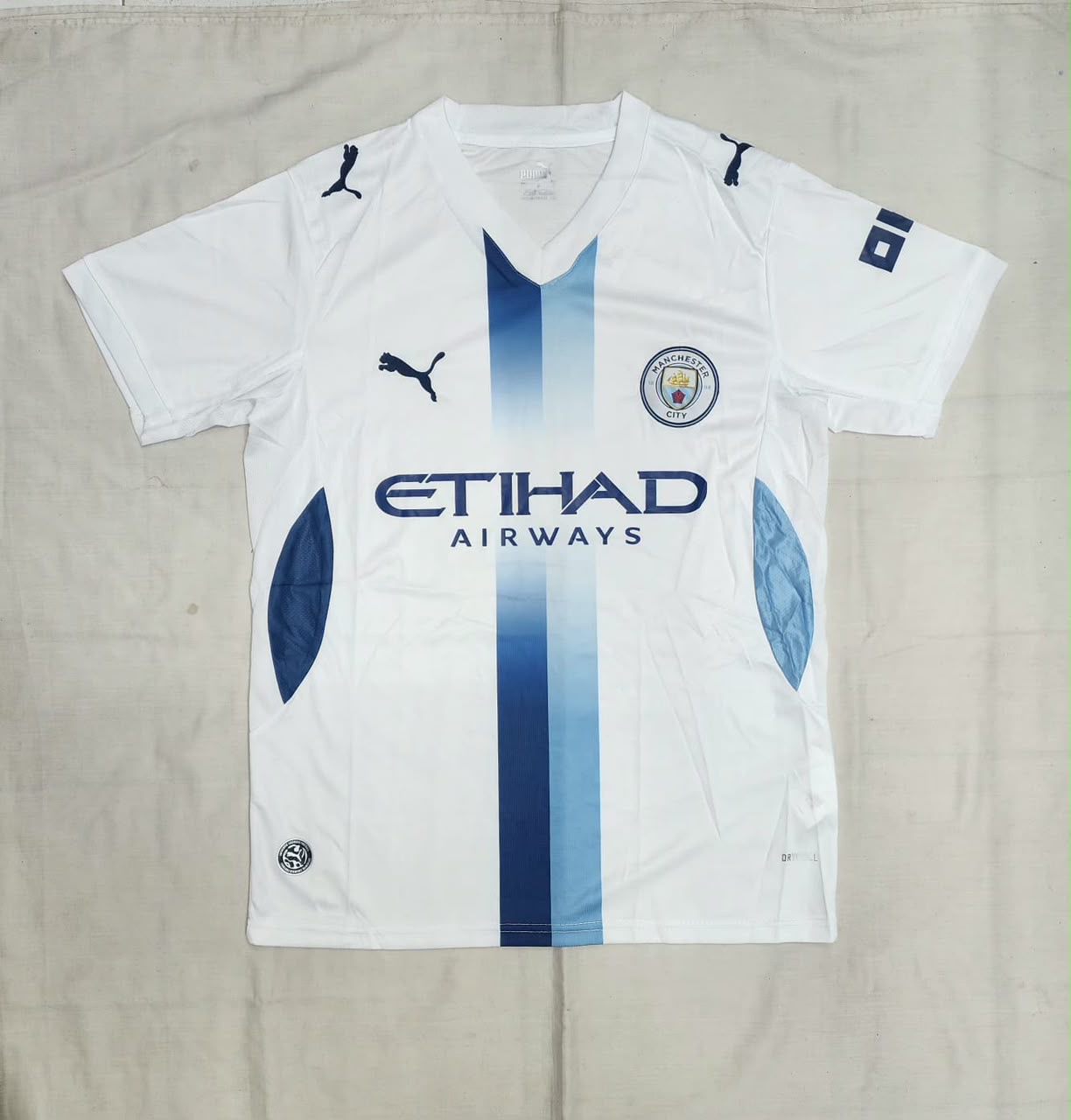 Man City Blue Stripe fan version jersey