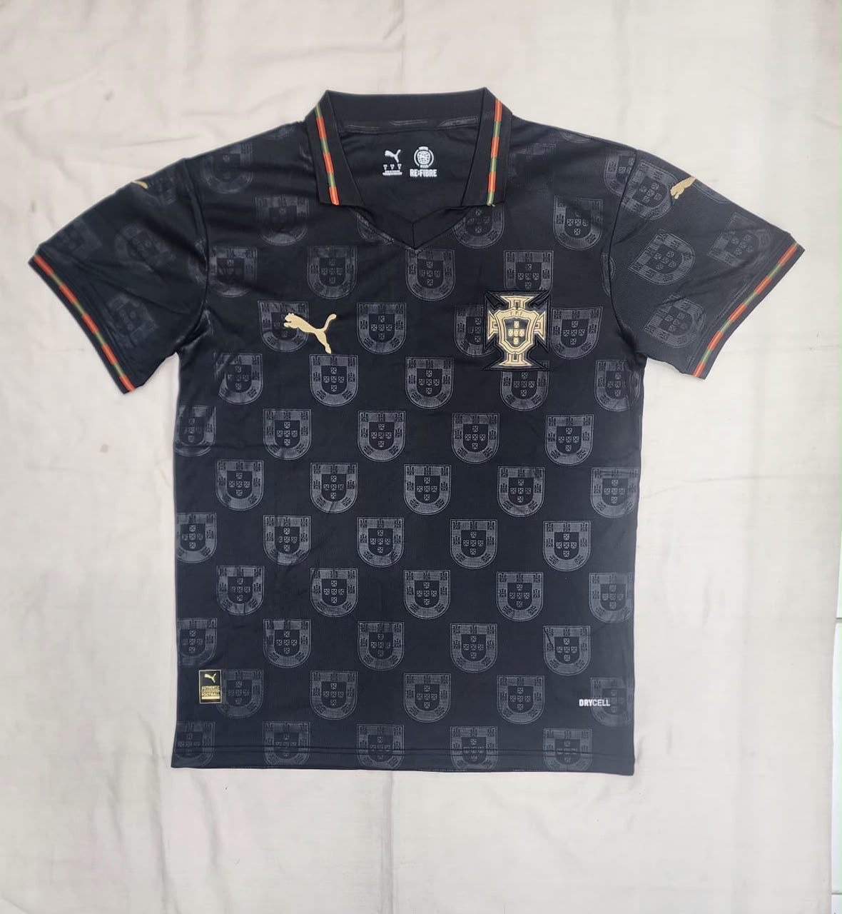 Portugal Black Crest fan version jersey