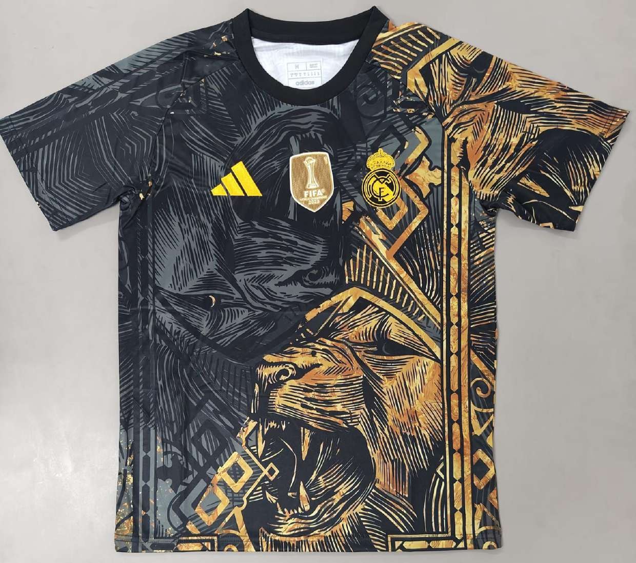 Real Madrid Lion Gold fan version jersey