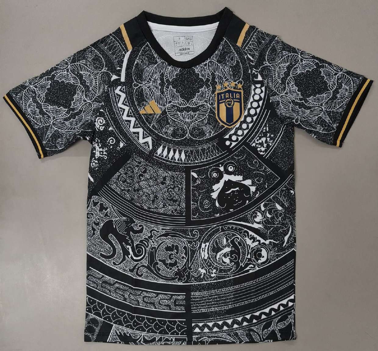 Italy Ornate Black fan version jersey