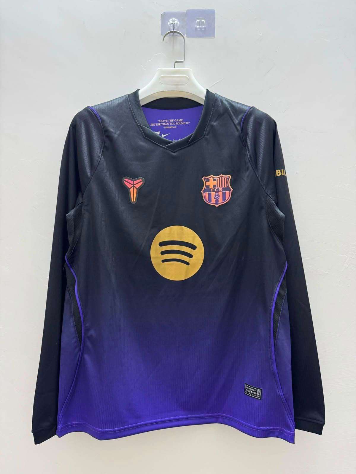 Barcelona Away · Kobe Purple full sleeve fan jersey
