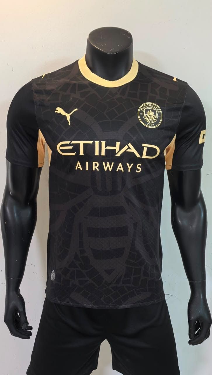 Manchester City Away · Black Gold club edition player version jersey