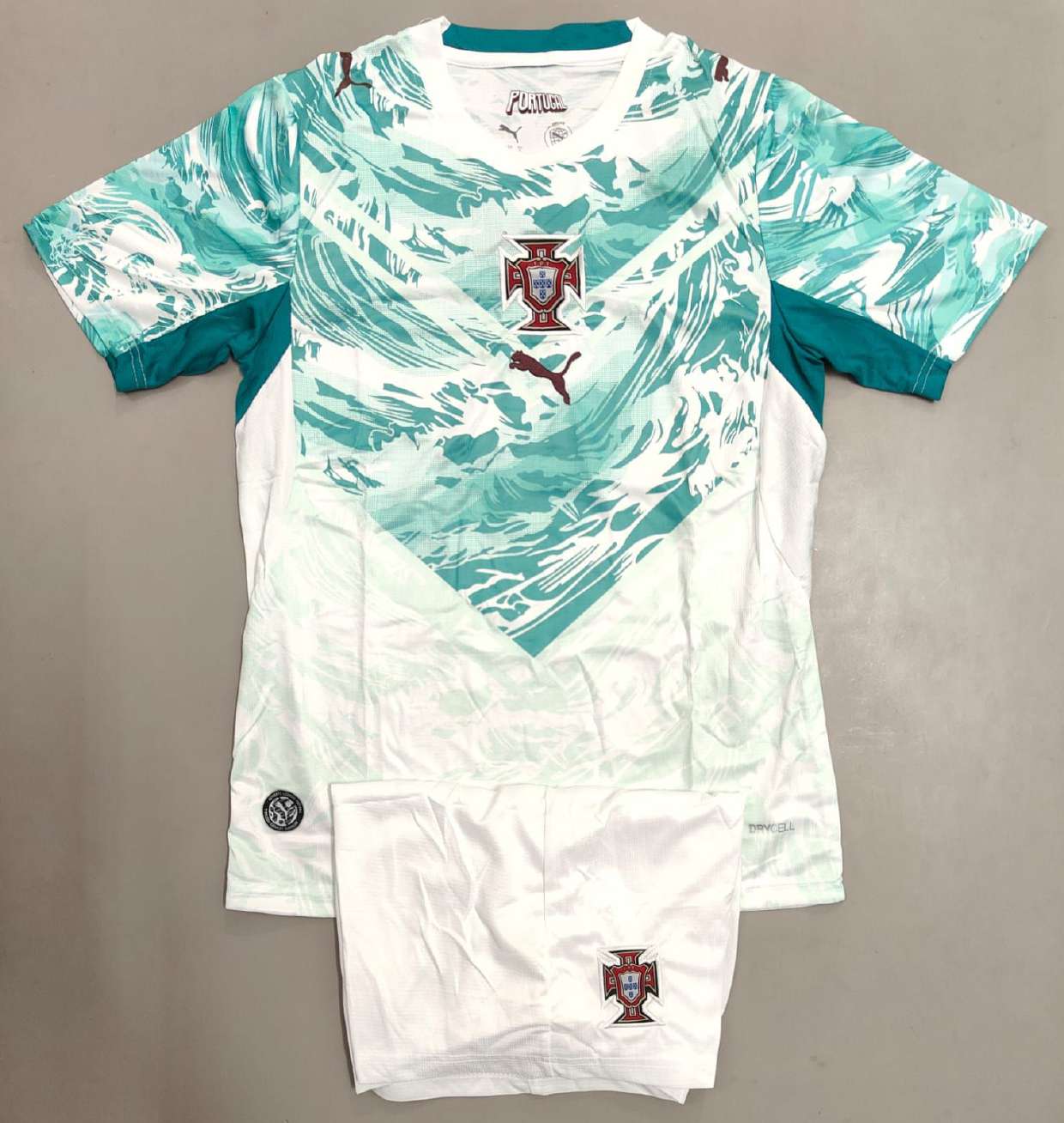 Portugal Away Teal White kit set