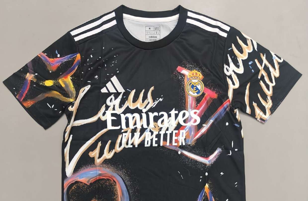 Real Madrid Painted Black fan version jersey