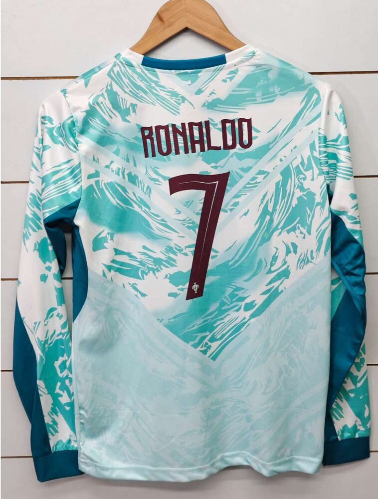 Portugal Away Teal Full Sleeve · Ronaldo #7 full sleeve jersey — view 3