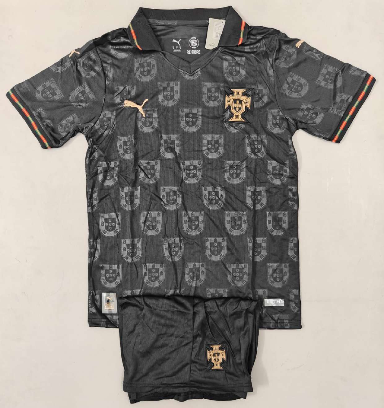 Portugal Away Black Tiled Crest kit set